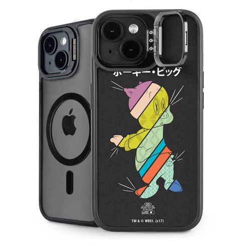 Looney Tunes Porky Pig Sliced Juxtapose iPhone 15 Plus Kickstand Case