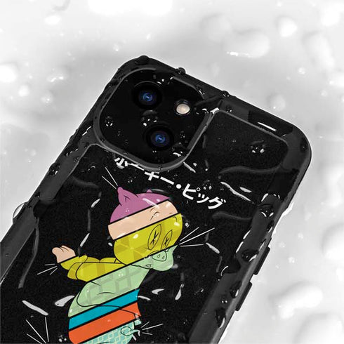 Looney Tunes Porky Pig Sliced Juxtapose iPhone 15 Plus Waterproof Case
