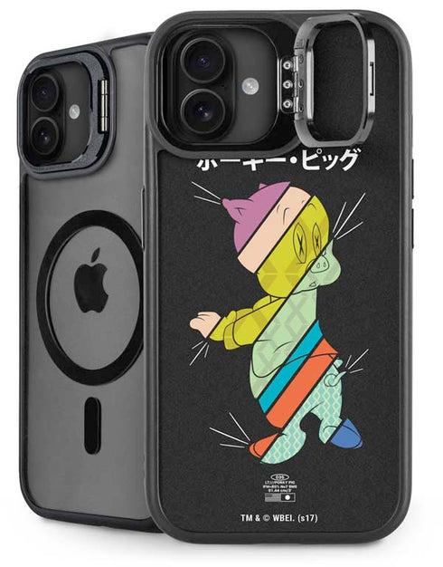 Looney Tunes Porky Pig Sliced Juxtapose iPhone 16 Kickstand Case