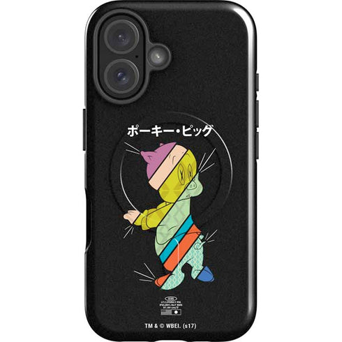 Looney Tunes Porky Pig Sliced Juxtapose iPhone 16 Magsafe Impact Case