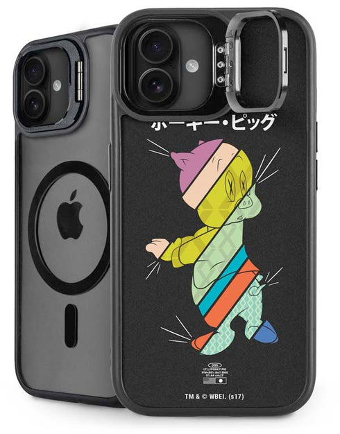 Looney Tunes Porky Pig Sliced Juxtapose iPhone 16 Plus Kickstand Case