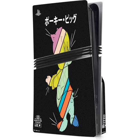 Looney Tunes Porky Pig Sliced Juxtapose PS5 Pro Disk Console Skin