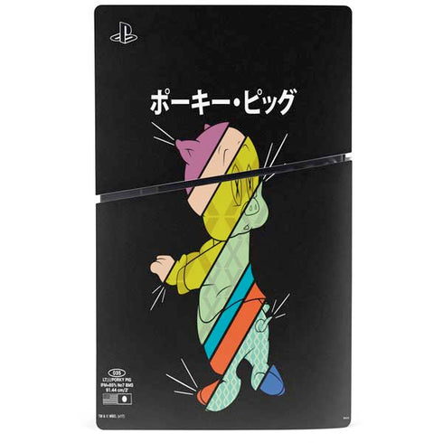 Looney Tunes Porky Pig Sliced Juxtapose PS5 Slim Digital Edition Console Skin