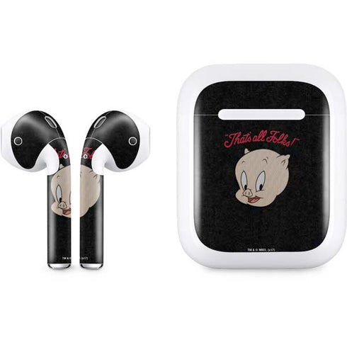 Looney Tunes Porky Pig Thats All Folks Apple AirPods Skin