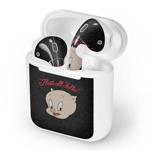 Looney Tunes Porky Pig Thats All Folks Apple AirPods Skin