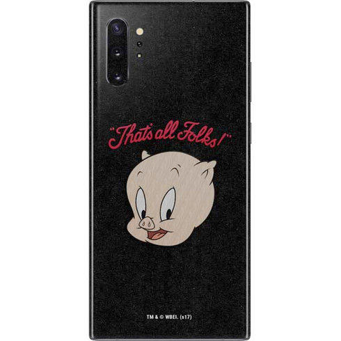 Looney Tunes Porky Pig Thats All Folks Galaxy Note 10 Plus Skin