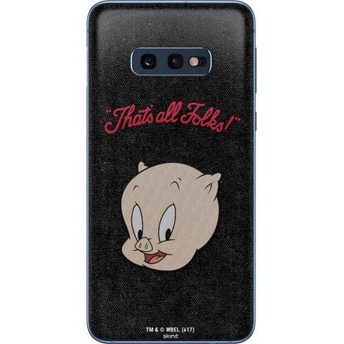 Looney Tunes Porky Pig Thats All Folks Galaxy S10e Skin