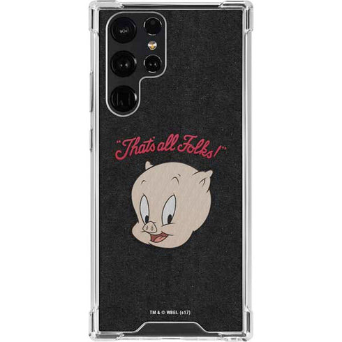 Looney Tunes Porky Pig Thats All Folks Galaxy S23 Ultra Clear Case