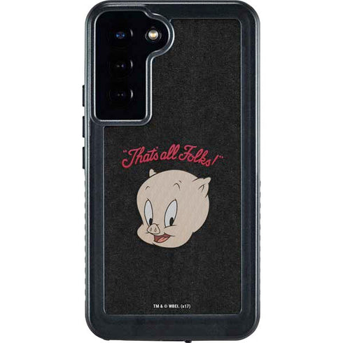 Looney Tunes Porky Pig Thats All Folks Galaxy S24 Plus Waterproof Case