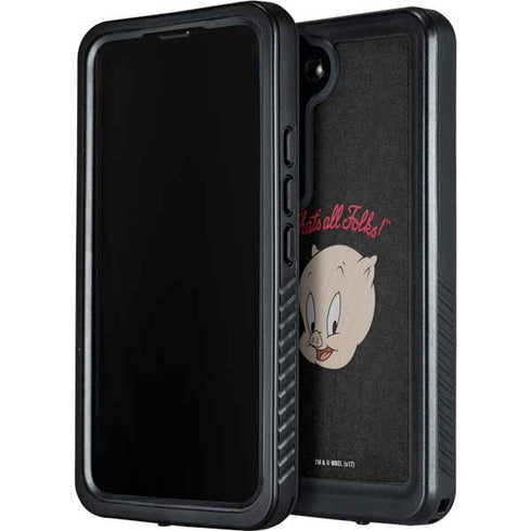Looney Tunes Porky Pig Thats All Folks Galaxy S24 Plus Waterproof Case