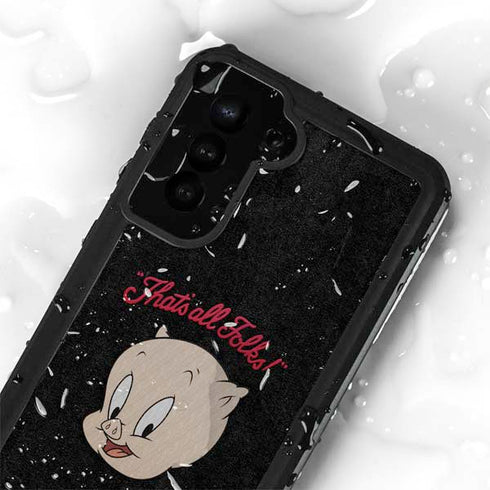 Looney Tunes Porky Pig Thats All Folks Galaxy S24 Plus Waterproof Case