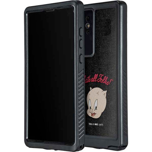 Looney Tunes Porky Pig Thats All Folks Galaxy S24 Ultra Waterproof Case