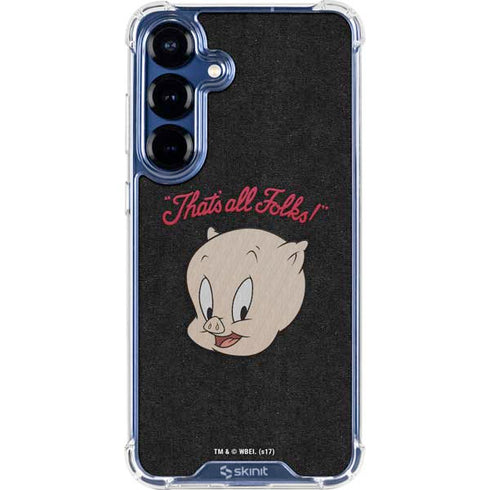 Looney Tunes Porky Pig Thats All Folks Galaxy S25 Plus Clear Case