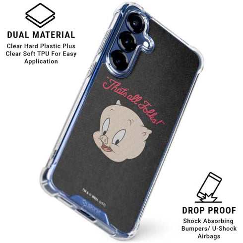 Looney Tunes Porky Pig Thats All Folks Galaxy S25 Plus Clear Case