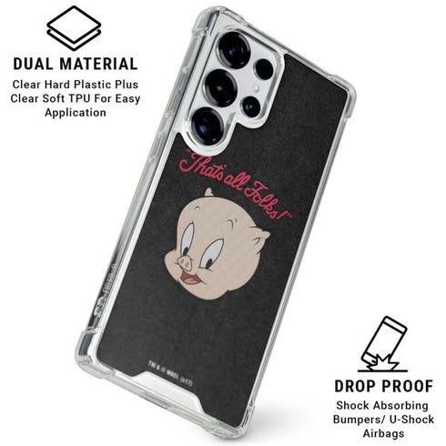 Looney Tunes Porky Pig Thats All Folks Galaxy S26 Ultra Clear Case
