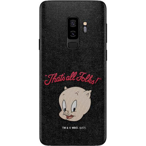 Looney Tunes Porky Pig Thats All Folks Galaxy S9 Plus Skin