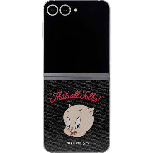 Looney Tunes Porky Pig Thats All Folks Galaxy Z Flip6 Skin