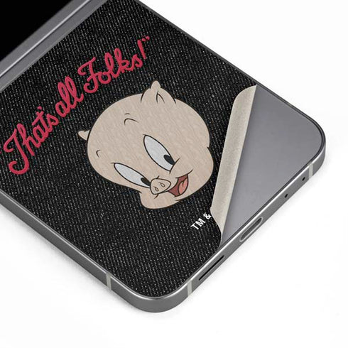Looney Tunes Porky Pig Thats All Folks Galaxy Z Flip6 Skin