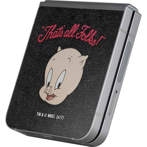 Looney Tunes Porky Pig Thats All Folks Galaxy Z Flip6 Skin