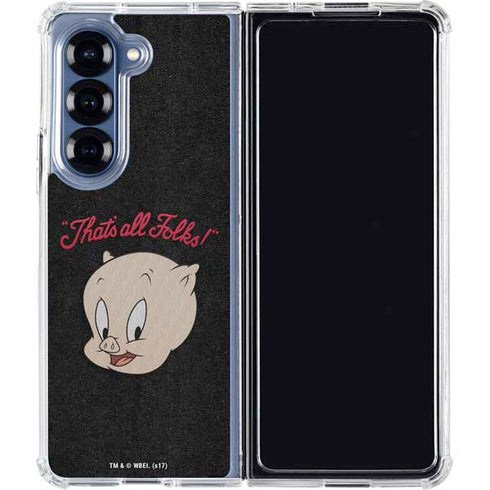 Looney Tunes Porky Pig Thats All Folks Galaxy Z Fold6 Clear Case