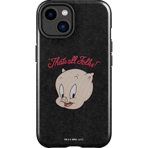 Looney Tunes Porky Pig Thats All Folks iPhone 15 Impact Case