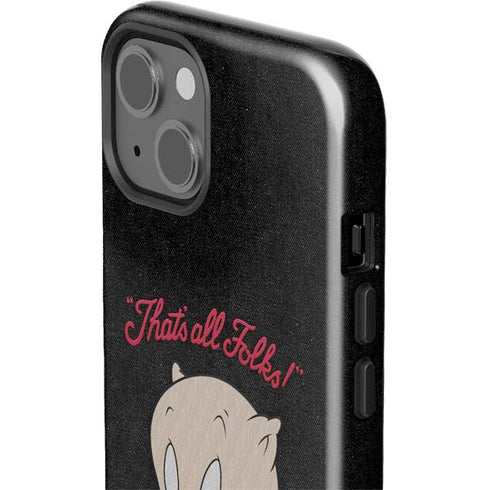 Looney Tunes Porky Pig Thats All Folks iPhone 15 Impact Case