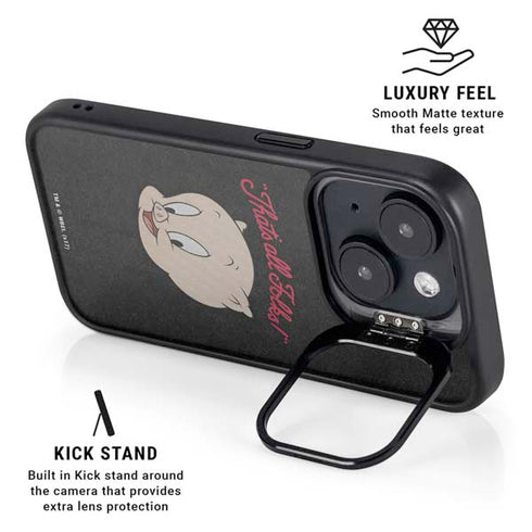 Looney Tunes Porky Pig Thats All Folks iPhone 15 Plus Kickstand Case