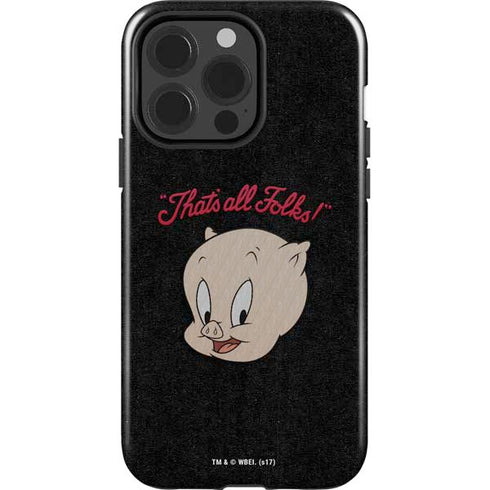 Looney Tunes Porky Pig Thats All Folks iPhone 15 Pro Impact Case