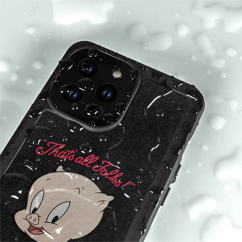 Looney Tunes Porky Pig Thats All Folks iPhone 15 Pro Waterproof Case