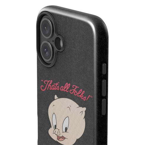 Looney Tunes Porky Pig Thats All Folks iPhone 16 Impact Case