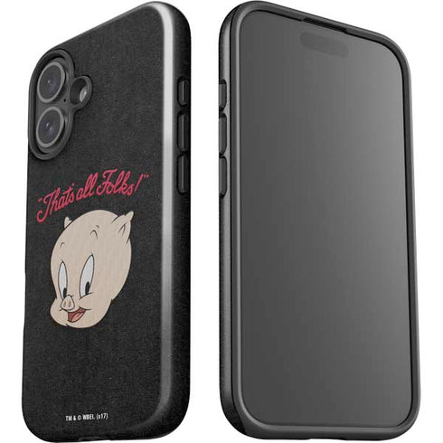 Looney Tunes Porky Pig Thats All Folks iPhone 16 Impact Case