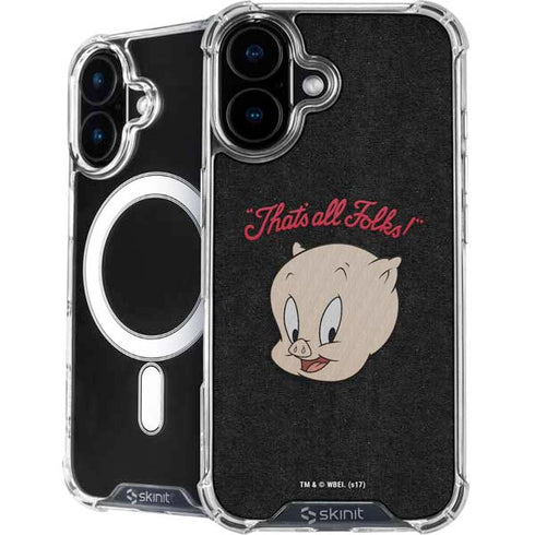 Looney Tunes Porky Pig Thats All Folks iPhone 16 MagSafe Case