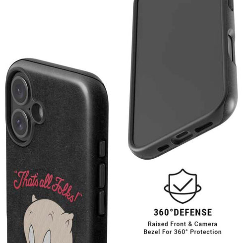 Looney Tunes Porky Pig Thats All Folks iPhone 16 Magsafe Impact Case