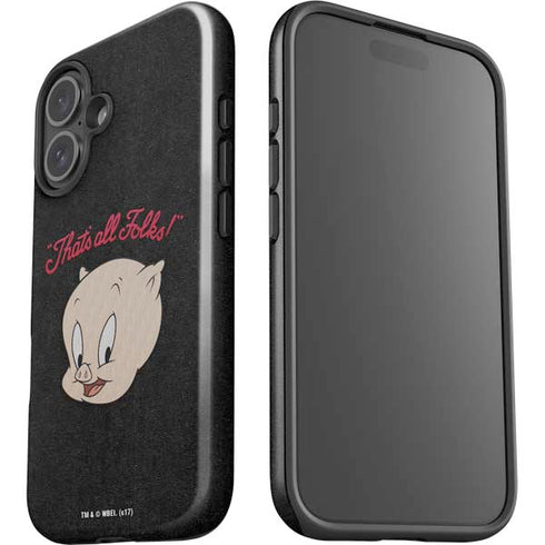 Looney Tunes Porky Pig Thats All Folks iPhone 16 Plus Impact Case