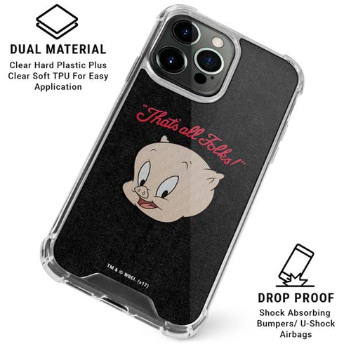 Looney Tunes Porky Pig Thats All Folks iPhone 16 Pro Clear Case