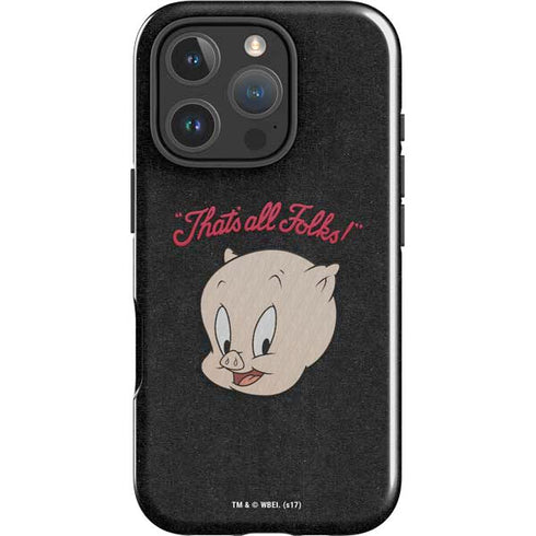 Looney Tunes Porky Pig Thats All Folks iPhone 16 Pro Impact Case
