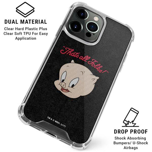 Looney Tunes Porky Pig Thats All Folks iPhone 16 Pro Max Clear Case