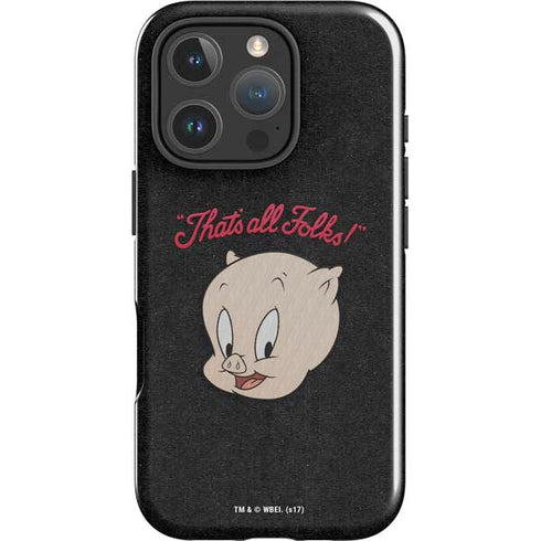 Looney Tunes Porky Pig Thats All Folks iPhone 16 Pro Max Impact Case