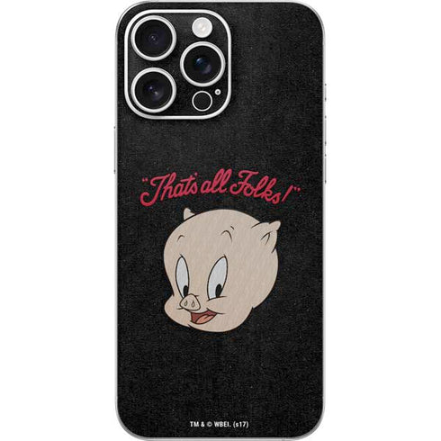 Looney Tunes Porky Pig Thats All Folks iPhone 16 Pro Max Skin