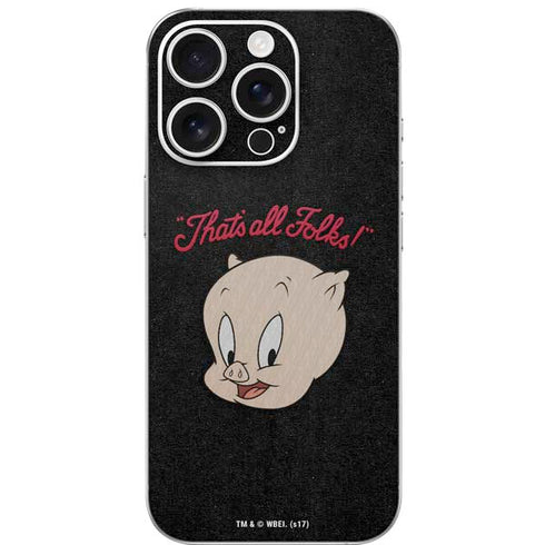Looney Tunes Porky Pig Thats All Folks iPhone 16 Pro Skin