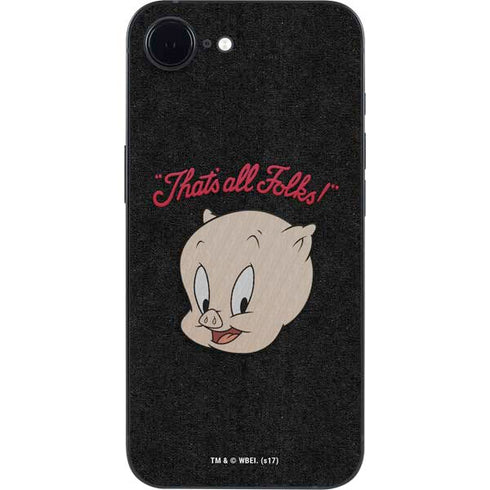 Looney Tunes Porky Pig Thats All Folks iPhone 16e Skin
