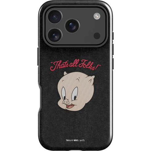 Looney Tunes Porky Pig Thats All Folks iPhone 18 Pro Impact Case
