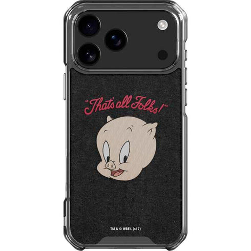 Looney Tunes Porky Pig Thats All Folks iPhone 18 Pro Max Clear Case