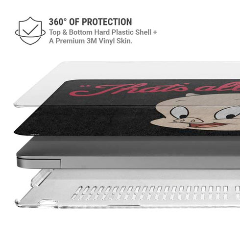 Looney Tunes Porky Pig Thats All Folks MacBook Pro 14in (2021-24) Case plus Skin
