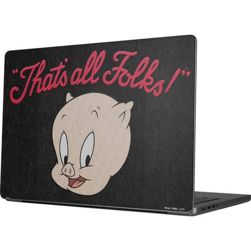 Looney Tunes Porky Pig Thats All Folks Apple MacBook Pro 14-inch Skin