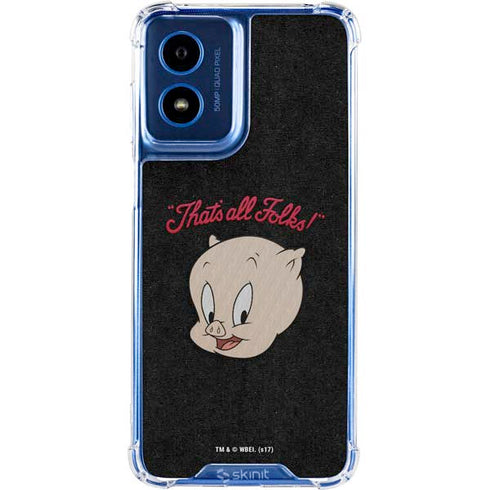 Looney Tunes Porky Pig Thats All Folks Moto G 5G (2024) Clear Case