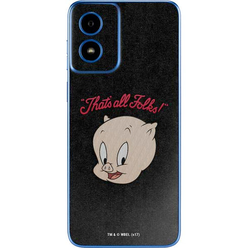 Looney Tunes Porky Pig Thats All Folks Moto G Play 4G (2024) Skin
