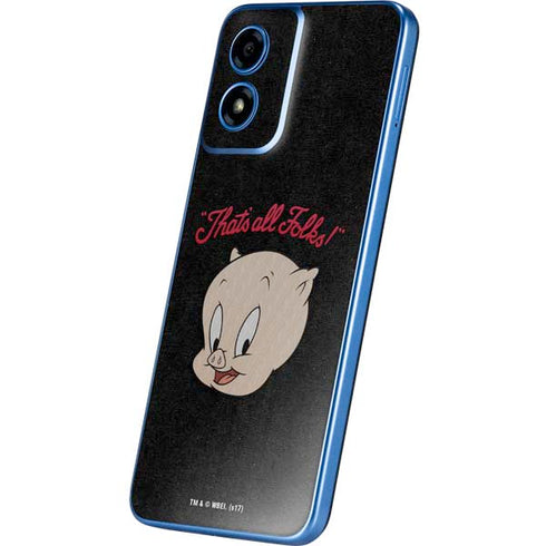 Looney Tunes Porky Pig Thats All Folks Moto G Play 4G (2024) Skin