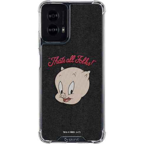 Looney Tunes Porky Pig Thats All Folks Moto G Power 5G (2024) Clear Case