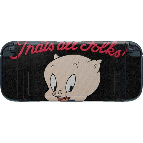 Looney Tunes Porky Pig Thats All Folks Nintendo Switch 2 (2025) with Joy-Con Skin